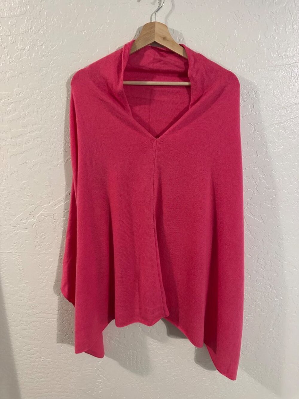 Cashmere Pink Buttery Soft Over the Head Sweater Winter Fall Shawl Poncho